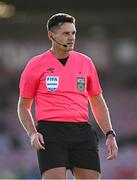 21 April 2025; Referee Rob Hennessey during the SSE Airtricity Men's Premier Division match between Cork City and Waterford at Turners Cross in Cork. Photo by Seb Daly/Sportsfile