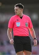 21 April 2025; Referee Rob Hennessey during the SSE Airtricity Men's Premier Division match between Cork City and Waterford at Turners Cross in Cork. Photo by Seb Daly/Sportsfile