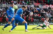 21 April 2025; Kitt Nelson of Cork City scores his side's second goal during the SSE Airtricity Men's Premier Division match between Cork City and Waterford at Turners Cross in Cork. Photo by Seb Daly/Sportsfile