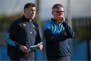 21 April 2025; St Patrick's Athletic manager Stephen Kenny, right, and assistant coach Brian Gartland during the SSE Airtricity Men's Premier Division match between Drogheda United and St Patrick's Athletic at Sullivan & Lambe Park in Drogheda, Louth. Photo by Shauna Clinton/Sportsfile
