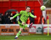 21 April 2025; Galway United goalkeeper Brendan Clarke during the SSE Airtricity Men's Premier Division match between Shelbourne and Galway United at Tolka Park in Dublin. Photo by Sam Barnes/Sportsfile