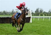 22 April 2025; Lord Erskine, with Darragh O'Keeffe up, on their way to winning The RYBO Handicap Hurdle on rescheduled day one of the Fairyhouse Easter Festival at Fairyhouse Racecourse in Ratoath, Meath. Photo by Shauna Clinton/Sportsfile