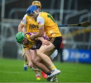 19 April 2025; Richie Lawlor of Wexford in action against Scott Walsh of Antrim during the Leinster GAA Hurling Senior Championship Round 1 match between Wexford and Antrim at Chadwicks Wexford Park in Wexford. Photo by Matt Browne/Sportsfile