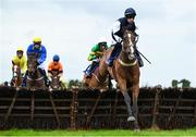22 April 2025; Locked Box, with Philip Donovan up, clears the last 'first time round' during The Tom Quinlan Electrical Maiden Hurdle on rescheduled day one of the Fairyhouse Easter Festival at Fairyhouse Racecourse in Ratoath, Meath. Photo by Shauna Clinton/Sportsfile