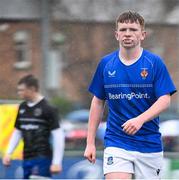 16 April 2025; Finn Kelleher of North Midlands during the BearingPoint Shane Horgan Cup Round 5 match between Metro and North Midlands at Energia Park in Dublin. Photo by Shauna Clinton/Sportsfile