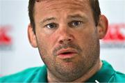 23 April 2025; Scrum coach Denis Fogarty during an Ireland Women Rugby media conference at the IRFU High Performance Centre in Dublin. Photo by Tyler Miller/Sportsfile