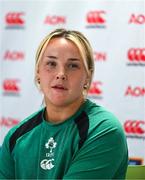 23 April 2025; Aoife Dalton during an Ireland Women Rugby media conference at the IRFU High Performance Centre in Dublin. Photo by Tyler Miller/Sportsfile