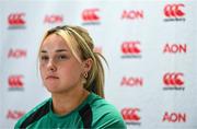 23 April 2025; Aoife Dalton during an Ireland Women Rugby media conference at the IRFU High Performance Centre in Dublin. Photo by Tyler Miller/Sportsfile