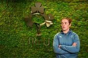 23 April 2025; Niamh O'Dowd poses for a portrait during an Ireland Women Rugby media conference at the IRFU High Performance Centre in Dublin. Photo by Tyler Miller/Sportsfile