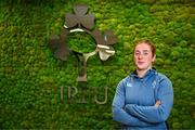 23 April 2025; Niamh O'Dowd poses for a portrait during an Ireland Women Rugby media conference at the IRFU High Performance Centre in Dublin. Photo by Tyler Miller/Sportsfile