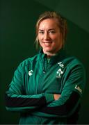 23 April 2025; Edel McMahon poses for a portrait during an Ireland Women Rugby media conference at the IRFU High Performance Centre in Dublin. Photo by Tyler Miller/Sportsfile