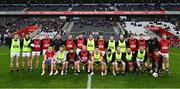 19 April 2025; The Cork squad before the Munster GAA Football Senior Championship semi-final match between Cork and Kerry at Supervalu Páirc Uí Chaoimh in Cork. Photo by Piaras Ó Mídheach/Sportsfile