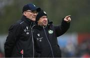 18 April 2025; Shamrock Rovers kit managers John Cregan and Gerry Byrne, left, before the SSE Airtricity Men's Premier Division match between St Patrick's Athletic and Shamrock Rovers at Richmond Park in Dublin. Photo by Stephen McCarthy/Sportsfile