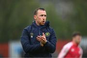 18 April 2025; St Patrick's Athletic head of performance Graham Byrne during the SSE Airtricity Men's Premier Division match between St Patrick's Athletic and Shamrock Rovers at Richmond Park in Dublin. Photo by Stephen McCarthy/Sportsfile