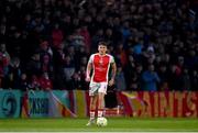 18 April 2025; Joe Redmond of St Patrick's Athletic during the SSE Airtricity Men's Premier Division match between St Patrick's Athletic and Shamrock Rovers at Richmond Park in Dublin. Photo by Stephen McCarthy/Sportsfile