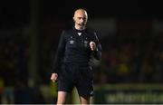 18 April 2025; Referee Neil Doyle during the SSE Airtricity Men's Premier Division match between St Patrick's Athletic and Shamrock Rovers at Richmond Park in Dublin. Photo by Stephen McCarthy/Sportsfile