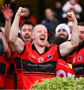 25 January 2025; Seán Óg Ó Loideáin of An Cheathrú Rua celebrates after winning the AIB GAA Football All-Ireland Junior Club Championship final match between An Cheathrú Rua of Galway and Naomh Padraig Uisce Chaoin of Donegal at Croke Park in Dublin. Photo by Stephen McCarthy/Sportsfile