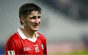 19 April 2025; Chris Óg Jones of Cork after his side's defeat in the Munster GAA Football Senior Championship semi-final match between Cork and Kerry at Supervalu Páirc Uí Chaoimh in Cork. Photo by Piaras Ó Mídheach/Sportsfile