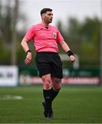 24 April 2025; Referee Eric Eaton during the Centenary Shield match between Republic of Ireland and England at Athlone Town Stadium in Lissywollen, Westmeath. Photo by Ben McShane/Sportsfile