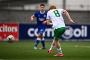24 April 2025; Adam Brennan of Republic of Ireland scores his side's first goal during the Centenary Shield match between Republic of Ireland and England at Athlone Town Stadium in Lissywollen, Westmeath. Photo by Ben McShane/Sportsfile