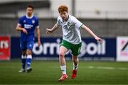 24 April 2025; Adam Brennan of Republic of Ireland celebrates after scoring his side's first goal during the Centenary Shield match between Republic of Ireland and England at Athlone Town Stadium in Lissywollen, Westmeath. Photo by Ben McShane/Sportsfile
