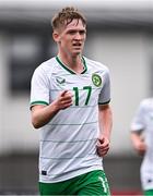 24 April 2025; Jack Sweeney of Republic of Ireland celebrates after scoring his side's second goal during the Centenary Shield match between Republic of Ireland and England at Athlone Town Stadium in Lissywollen, Westmeath. Photo by Ben McShane/Sportsfile