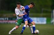 24 April 2025; Luke Parker of England in action against Rhys Knight of Republic of Ireland during the Centenary Shield match between Republic of Ireland and England at Athlone Town Stadium in Lissywollen, Westmeath. Photo by Ben McShane/Sportsfile