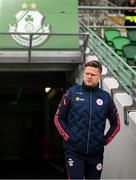 25 April 2025; Shelbourne manager Damien Duff before the SSE Airtricity Men's Premier Division match between Shamrock Rovers and Shelbourne at Tallaght Stadium in Dublin. Photo by Ramsey Cardy/Sportsfile