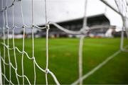 25 April 2025; A general view of a goalnet before the SSE Airtricity Men's Premier Division match between Galway United v Drogheda United at Eamonn Deacy Park in Galway. Photo by Piaras Ó Mídheach/Sportsfile