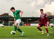 25 April 2025; Dara McGuinness of Finn Harps in action against Shane Griffin of Cobh Ramblers during the SSE Airtricity Men's First Division match between Cobh Ramblers and Finn Harps at St Colman's Park in Cobh, Cork. Photo by Michael P Ryan/Sportsfile