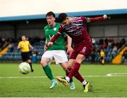 25 April 2025; Shane Griffin of Cobh Ramblers in action against Josh Cullen of Finn Harps during the SSE Airtricity Men's First Division match between Cobh Ramblers and Finn Harps at St Colman's Park in Cobh, Cork. Photo by Michael P Ryan/Sportsfile