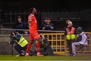 25 April 2025; Mipo Odubeko of Shelbourne celebrates after scoring his side's second goal during the SSE Airtricity Men's Premier Division match between Shamrock Rovers and Shelbourne at Tallaght Stadium in Dublin. Photo by Ramsey Cardy/Sportsfile
