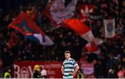 25 April 2025; Dylan Watts of Shamrock Rovers after his side conceded a second goal during the SSE Airtricity Men's Premier Division match between Shamrock Rovers and Shelbourne at Tallaght Stadium in Dublin. Photo by Ramsey Cardy/Sportsfile
