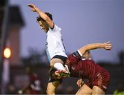 25 April 2025; Cian Byrne of Galway United takes Darragh Markey off his shoulders during the SSE Airtricity Men's Premier Division match between Galway United v Drogheda United at Eamonn Deacy Park in Galway. Photo by Piaras Ó Mídheach/Sportsfile