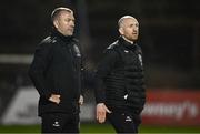 25 April 2025; Bohemians manager Alan Reynolds, left, and assistant manager Stephen O'Donnell during the SSE Airtricity Men's Premier Division match between Bohemians and St Patrick's Athletic at Dalymount Park in Dublin. Photo by Seb Daly/Sportsfile