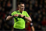 25 April 2025; Referee Damien MacGraith during the SSE Airtricity Men's Premier Division match between Bohemians and St Patrick's Athletic at Dalymount Park in Dublin. Photo by Seb Daly/Sportsfile