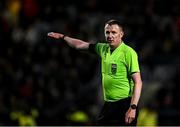 25 April 2025; Referee Damien MacGraith during the SSE Airtricity Men's Premier Division match between Bohemians and St Patrick's Athletic at Dalymount Park in Dublin. Photo by Seb Daly/Sportsfile