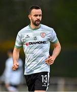 25 April 2025; Robbie Benson of Derry City before the SSE Airtricity Men's Premier Division match between Waterford and Derry City at the Regional Sports Centre in Waterford. Photo by Tyler Miller/Sportsfile