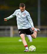 25 April 2025; Shane Ferguson of Derry City before the SSE Airtricity Men's Premier Division match between Waterford and Derry City at the Regional Sports Centre in Waterford. Photo by Tyler Miller/Sportsfile