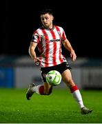 25 April 2025; Adam O'Reilly of Derry City during the SSE Airtricity Men's Premier Division match between Waterford and Derry City at the Regional Sports Centre in Waterford. Photo by Tyler Miller/Sportsfile