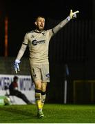 18 April 2025; Shelbourne goalkeeper Conor Kearns during the SSE Airtricity Men's Premier Division match between Drogheda United and Shelbourne at Sullivan & Lambe Park in Drogheda, Louth. Photo by Ben McShane/Sportsfile