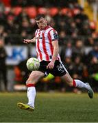 22 April 2025; Sam Todd of Derry City during the SSE Airtricity Men's Premier Division match between Derry City and Sligo Rovers at The Ryan McBride Brandywell Stadium in Derry. Photo by Ben McShane/Sportsfile