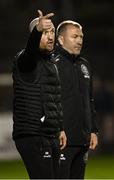 25 April 2025; Bohemians assistant manager Stephen O'Donnell, left, and manager Alan Reynolds Reynolds during the SSE Airtricity Men's Premier Division match between Bohemians and St Patrick's Athletic at Dalymount Park in Dublin. Photo by Seb Daly/Sportsfile