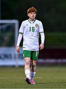 24 April 2025; Sam Neville of Republic of Ireland during the Centenary Shield match between Republic of Ireland and England at Athlone Town Stadium in Lissywollen, Westmeath. Photo by Ben McShane/Sportsfile