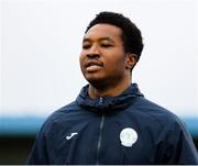 25 April 2025; Finn Harps goalkeeper David Aziaya before the SSE Airtricity Men's First Division match between Cobh Ramblers and Finn Harps at St Colman's Park in Cobh, Cork. Photo by Michael P Ryan/Sportsfile