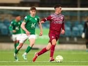 25 April 2025; Barry Coffey of Cobh Ramblers in action against Josh Cullen of Finn Harps during the SSE Airtricity Men's First Division match between Cobh Ramblers and Finn Harps at St Colman's Park in Cobh, Cork. Photo by Michael P Ryan/Sportsfile