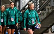 26 April 2025; Edel McMahon of Ireland arrive before the Women's Six Nations Rugby Championship match between Scotland and Ireland at Hive Stadium in Edinburgh, Scotland. Photo by Paul Devlin/Sportsfile