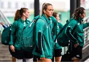 26 April 2025; Stacey Flood of Ireland arrives before the Women's Six Nations Rugby Championship match between Scotland and Ireland at Hive Stadium in Edinburgh, Scotland. Photo by Paul Devlin/Sportsfile
