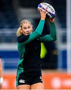 26 April 2025; Aoife Corey of Ireland warms up before the Women's Six Nations Rugby Championship match between Scotland and Ireland at Hive Stadium in Edinburgh, Scotland. Photo by Paul Devlin/Sportsfile