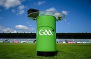 26 April 2025; The GAA+ interview desk is seen before the Leinster GAA Hurling Senior Championship Round 2 match between Dublin and Wexford at Parnell Park in Dublin. Photo by David Fitzgerald/Sportsfile